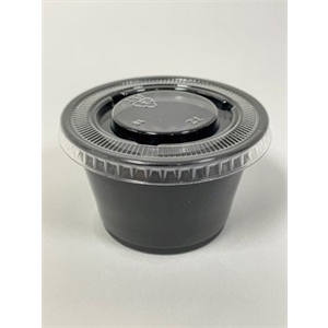 Cup Portion & Lid 4 oz PP/PET BLK Combo Pack, 10x100