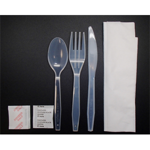 Cutlery Kit F,K,TS,S&P,Nap Med Wht