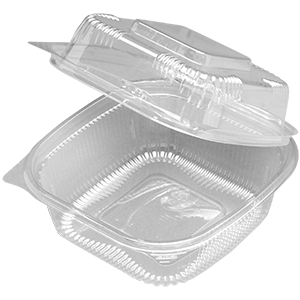 Container Plastic  8" Hinged, SeeShell - PLA (#4632)