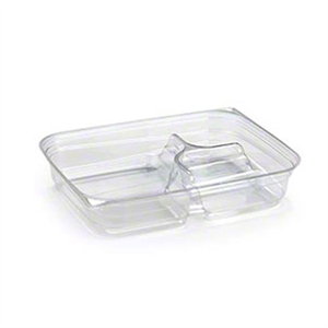 Cont. Plas. Clear 8x6 3-Comp Bento Box PP