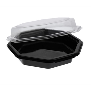 Container Plastic Hinged, 1-Comp 22 Oz. Octagon - RPET