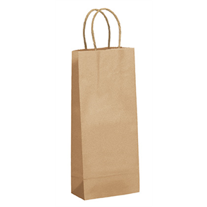 Bag Paper Handle Twisted 5.5"x3.25"x13", Kraft 100gsm