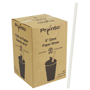 Straw Paper 8" Giant White Wrapped, 8x250