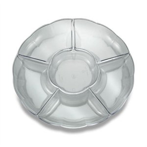 Tray Plastic 6-Compartment 12" Clear