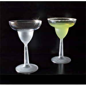 Glass Margarita 2-pc 12oz Plastic Clear with Green Base