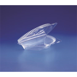 Container Plastic, 9" Half Pie PET