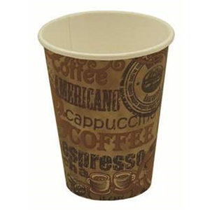 Cup Paper Hot 12oz, Sgl Wll, Rustic Design