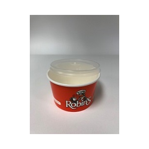 Paper Bowl Kraft 8oz Prtd "Robins" - 4C, lid LLPC08