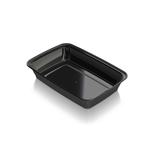 Container Plastic PP 48oz Rectangle Black