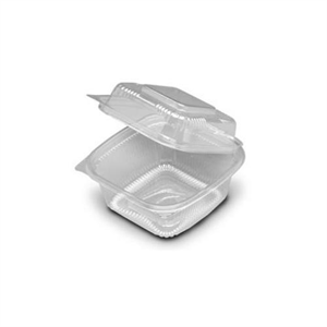 Container Plastic Hinged 5" Deep Clear 4612, PS