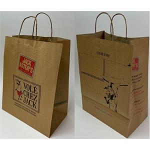 Bag Paper Kraft Twist Handle 12x7x15" Print 3C "Jack Astors" FRENCH