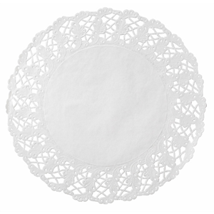 Doilies Round Lace, 14" White