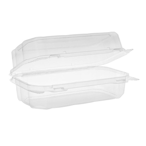 Container Plastic Hinged, Loaf w/Rev Stack - Clear, PET