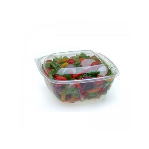 Bowl Plastic, 24oz Square w/Lid Clr Combo PET