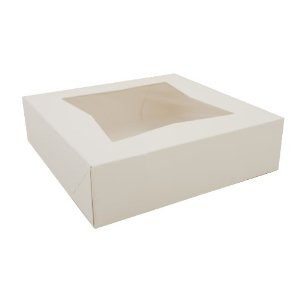 Box Cupcake Mini White w/window 9x9x2.5"