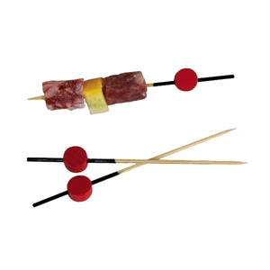 Skewer Bamboo 3.15" w/ Red Bead, 100 pieces