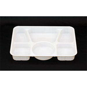 Tray Plastic 6-Comp Black Combo, PS