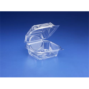 Container Plastic Hng, 6" Clear, 1-Comp PET