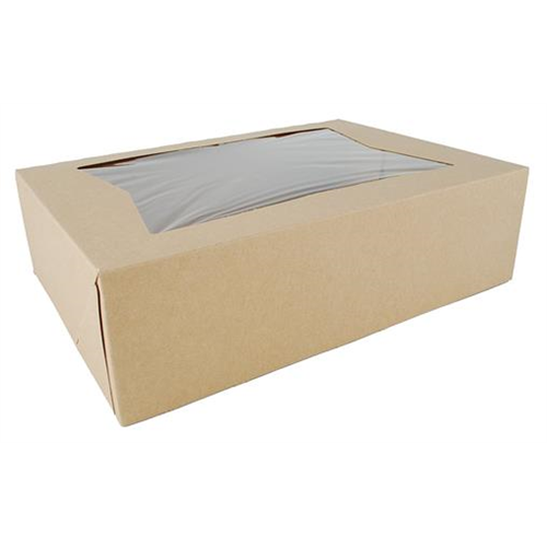 Box Kraft 14x10x4 w/window front load | Calibre Sales