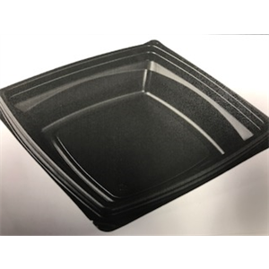 Container Plastic 6.25" Snack Box Black Base PP