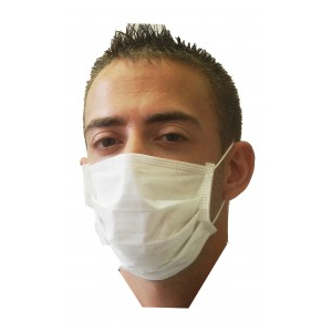 Mask Face 3ply Ear Loop Pleated  White 20x50
