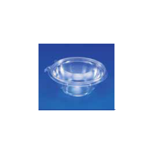 Cont Plas. 24oz  Round Clear Hinged Flat Tamper Evident PET