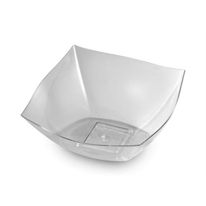 Bowl Plastic Square 16 oz Clear