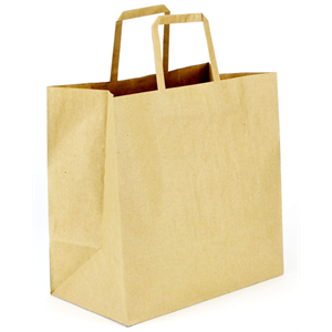 Bag Paper Handle FLAT 12"x7"x12", Kraft