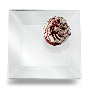 Plate Square Dessert Clear 6"