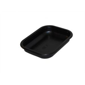 Tray Plastic Black Rectangle CPET 16 oz.