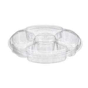 Platter Party, 4 Comp Clear w/ Lid PET