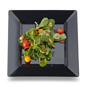 Plate Square Salad 8" Black 12x10