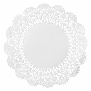 Doilies Round Lace, 6" White