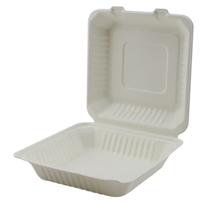 Hinged Cont Bagasse 9x9x3"  1-Comp ECO 4x50