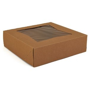 Box Cupcake Mini Kraft w/window 9x9x2.5"