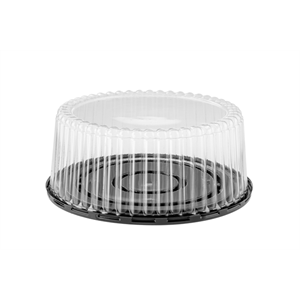 Cake Cont 8" Fluted Dome & Base 4 in Tall, RPET